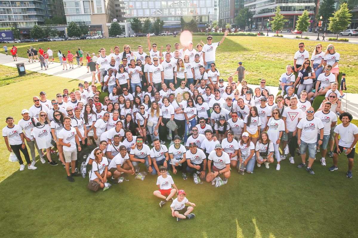 group of employees at company event